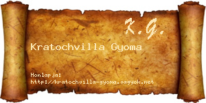 Kratochvilla Gyoma névjegykártya